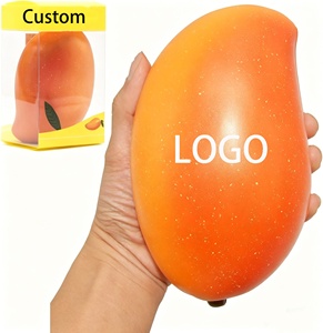 Vente en gros de balles anti-stress en mousse PU en forme de mangue personnalisées pour les enfants de 5 à 7 ans, jouet anti-stress - Product Image 1