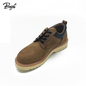 Bottes pour homme en cuir véritable et caoutchouc, chaussures de sport décontractées à la mode - Product Image 3