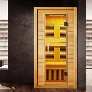 home indoor traditional glass door dry heat home one person mini far infrared sauna room