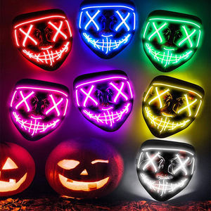 Venta al por mayor de máscaras Led de miedo de Halloween Hot Bar Dancing <span class=keywords><strong>Party</strong></span> Máscaras Luz en la noche Máscara en forma de V para fiesta - Product Image 5