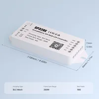 Contrôleur LED SPI intelligent adressable RGBIC pour bande LED, avec variateur d'intensité, application BT Mesh, télécommande RF 2.4G et synchronisation de groupe, compatible 5V 12V 24V