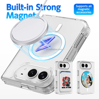 Casing HP iPhone Duo Transparan Magnetik TPU+PC dengan Perlindungan 360 Derajat
