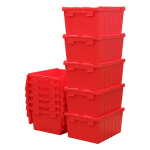 Nhiệm vụ nặng nề tái sử dụng công nghiệp kho nhựa lưu trữ Crate với nestable Nắp đáng tin cậy di chuyển hộp doanh thu Crate - Product Image 3