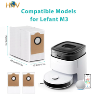Sac à poussière électrique réutilisable en tissu non tissé pour aspirateur robot Lefant M3 ; haute capacité, antibactérien, écologique, pour usage domestique
