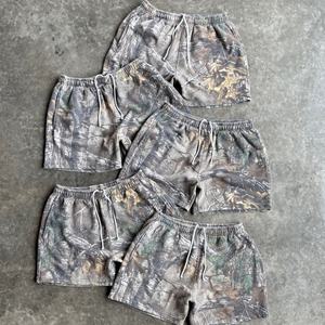 Pantalones Cortos de Algodón Grueso con Cordón Ajustable, Estilo Urbano, Holgados, Vintage, Lavado, Camuflaje, Cargo para Hombre - Product Image 3