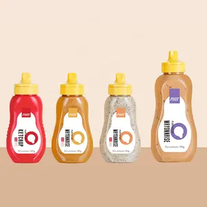 Food Grade HDPE Plastic Chili Sauce Squeeze Bottle Sauce Containers Plastic Plastic Bottle For Condiments