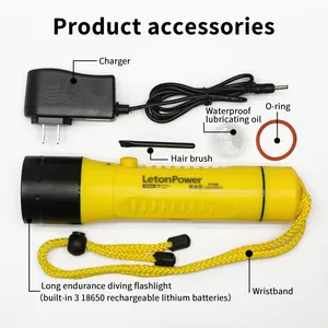 Advanced 100M Diving Flashlight High-Power LED Professional Underwater Light With IP68 Rating Waterproof For Outdoor Use