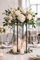 LIMITLESS HUNCH Support de fleurs classique en métal doré, vase géométrique, centre de table durable de haute qualité, décoration de mariage et de maison