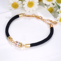 Bracelet de mode Nuoxi 2026 le plus vendu, porte-bonheur du Nouvel An, triple vie, en cuivre tressé rouge plaqué or 24 carats, accessoires pour couples