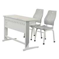 Chaise d'étudiant ergonomique, mobilier scolaire, siège en plastique, structure métallique, dossier perforé, utilisation en classe et pour la formation