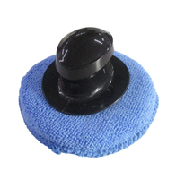 Équipement de lavage de voiture circulaire de haute qualité Tampon applicateur en microfibre de qualité supérieure bleu à friction forte