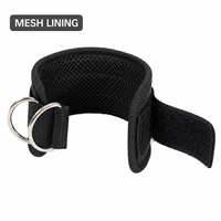 Sangle de cheville réglable en caoutchouc à double anneau en D pour entraînement des fessiers et des jambes sur machine à câbles