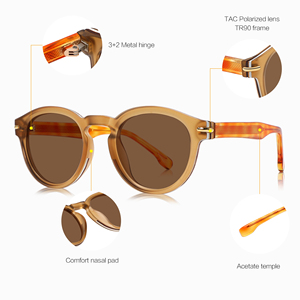 2025 moda Retro Vintage CP marco redondo gafas de sol polarizadas moda gafas de sol para hombres al aire libre clásico Unisex gafas de sol - Product Image 5