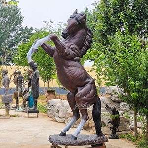 YOUFINE Большая уличная скульптура прыгающей лошади из меди, латуни и бронзы - Product Image 2