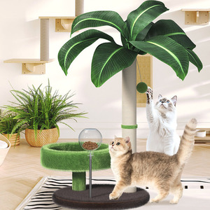 Torre de Escalada para <span class=keywords><strong>Gatos</strong></span> de 2 Niveles, Diseño de Árbol de Coco, Rascador de Sisal con Base Grande - Product Image 2
