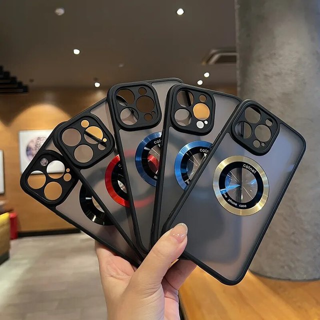 Luxury Magnetic Wireless Charge Shockproof Matte Phone Case for iPhone 11 12 13 14 15 Pro Max Armor Bumper Cover