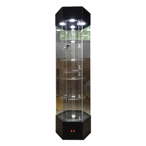 Acrylic LED Lockable Watch <strong>Display</strong> <strong>Case</strong> Cosmetic Jewelry Rotating <strong>Display</strong> Cabinet For Retail - Product Image 2