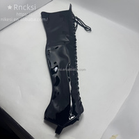 Rncksi – Fournisseur Fabricant – Nouveauté Automne – Bottes Longues à Lacets au-dessus du Genou, Style Européen et Américain, Talon Aiguille, pour Défilés