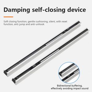 WEKIS Concealed Sliding Barn Door Hardware with Soft Close Mechanism Invisible <b>Magic</b> Trackless Two-way Buffer <b>Kit</b> Aluminium - Product Image 3