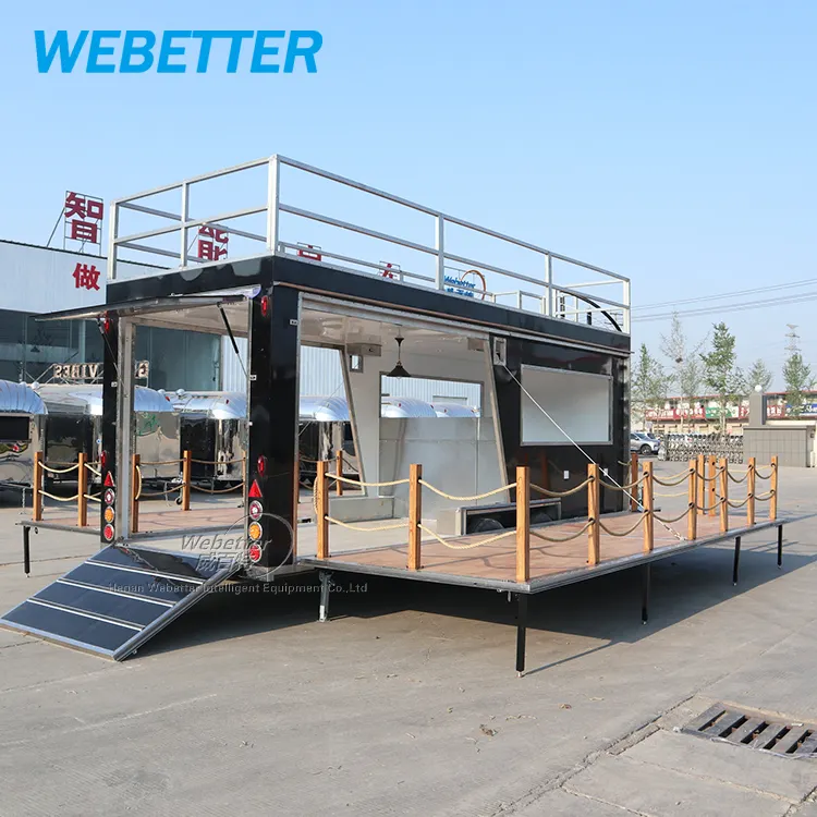 Webetter 2 Verdiepingen Mobiele Sap Bar Bbq Fastfood Trailer Food Caravan Remorque Dubbeldekker Mobiele Koffie Ijs Food Truck