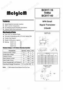 MCIGICM BC817 BC817-40 SOT-23 NPN 500mA/45V General Purpose Transistor NEW ORIGINAL