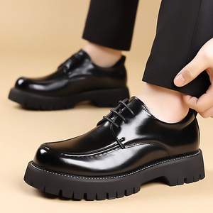 รองเท้าหนังผู้ชายแบบ Derby พื้นหนา ส้นเตี้ย กันลื่น พื้นยาง เหมาะสำหรับงานแต่งงาน ทำงาน ใส่ลำลอง หรือใส่เป็นทางการ - Product Image 3