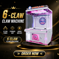 Machine à griffes géante 6 griffes de 53 pouces de largeur, à monnayeur, pour attrape-prix, cadeaux, jouets, poupées et peluches, modèle Empire Toy
