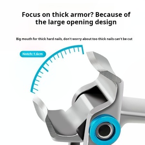 Chất lượng hàng đầu thép không gỉ Nail Clipper rộng hàm mở thêm lớn móng chân cắt Cutter - Product Image 4