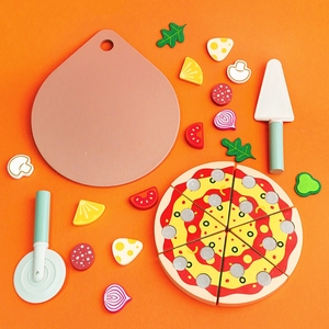 Jeu d'imitation alimentaire pour enfants, fête à la <span class=keywords><strong>pizza</strong></span>, ensemble de 6 tranches de <span class=keywords><strong>pizza</strong></span> réaliste avec différents garnitures - Product Image 4
