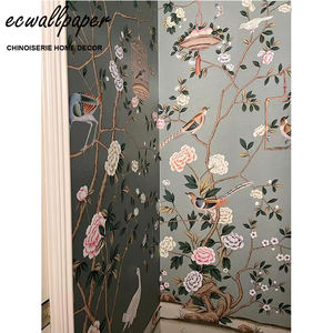 Chinese traditional hand-painted silk wallcovering hand painted wallpapers