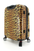 Bagages de voyage en matériau PC imprimé léopard valise ABS personnalisée avec roues 360 doubles 4 roues pivotantes et serrure TSA
