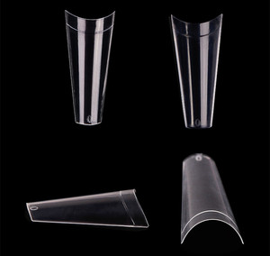 Venta al por mayor 500 unids/bolsa de <span class=keywords><strong>uñas</strong></span> claras/naturales falsas <span class=keywords><strong>uñas</strong></span> artificiales curvas francés ataúd puntas de <span class=keywords><strong>uñas</strong></span> - Product Image 2