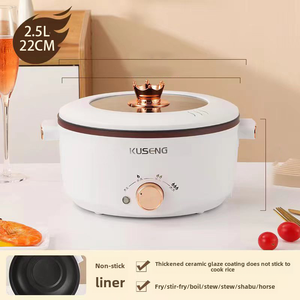 <span class=keywords><strong>Olla</strong></span> Eléctrica de Cocina Personalizada de Gran Capacidad, 5L, con Tapa de Vidrio Templado, para Uso en Hoteles, Sartén Eléctrica, Vaporera - Product Image 5