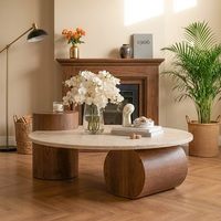 Runder Hochwertiger Naturstein-Tisch, Wohnzimmer, Einfacher Kleiner Runder Tisch für den Hausgebrauch