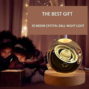 Venta caliente TikTok 3D Crystal Ball Lamp <span class=keywords><strong>Galaxy</strong></span> Sphere Night Light con Animal grabado y torre para decoraciones de regalo de Año Nuevo - Product Image 4