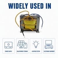 Trafo Kontrol Tipe EI Frekuensi Rendah 50Hz 60Hz, Tegangan Input Output Kustom, Kabel Terbuka, Rangka Terbuka