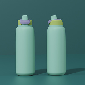 Houroffer Stainless Steel <b>Thermos</b> 304 With Silicone Spout Camping Water <b>Bottle</b> - Product Image 2