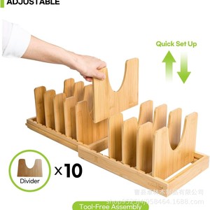 Estante de cocina transfronterizo, estante extensible para platos y ollas, estante para tapas de ollas, estante para platos, estante de madera para gabinetes - Product Image 3