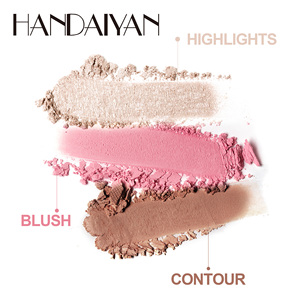Set de Paleta de Maquillaje Facial Handaiyan 3 en 1, Colorete, Iluminador y Bronceador en Tono Rosa, Maquillaje Vegano y Sombra de Ojos - Product Image 6