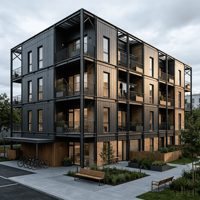 Solutions de construction de bâtiments d'appartements préfabriqués à plusieurs étages en structure acier, bâtiments d'appartements préfabriqués à ossature acier