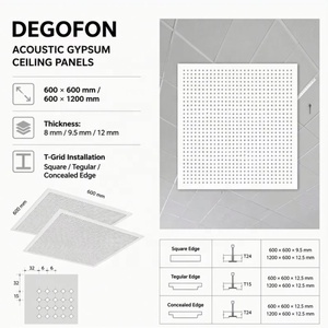 Plaques <span class=keywords><strong>de</strong></span> <span class=keywords><strong>plafond</strong></span> en vinyle <span class=keywords><strong>PVC</strong></span> perforées, panneaux acoustiques 2x2 1200*2400mm, à poser, avec panneau ignifuge en plâtre pour isolation phonique - Product Image 3