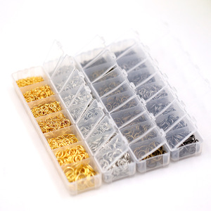 Diy Jewelry Accessories Double Ring Set Iron Connecting Rings Beading <b>Material</b> <b>Box</b> 7 Compartment <b>Storage</b> Organized Kit - Product Image 1