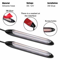 Feux de jour DRL pour voiture, bande lumineuse séquentielle pour phares de voiture, 2 pièces/ensemble