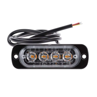 Luz de rejilla intermitente de seguridad para coche, de 12V Flash, 4Leds, advertencia Led para camión, luz estroboscópica de posición lateral, luces de advertencia Led de emergencia