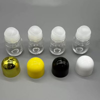 Flacon vide transparent de 50 ml rond pour cosmétiques, déodorant, parfum, huile essentielle, en verre avec bille roulante en plastique
