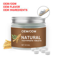 Tablettes de dentifrice aux herbes OEM ODM personnalisables avec logo, aux huiles essentielles de Neem et de Clou de girofle, rafraîchissantes pour usage domestique