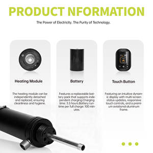 Esclusivo narghilè brevettato per il corpo in alluminio per l'aviazione con tecnologia di controllo intelligente Kit <span class=keywords><strong>Shisha</strong></span> Hookah - Product Image 6