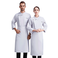 Ensemble d'uniformes de chef à manches longues sur mesure en gros pour les hôtels et les restaurants, polyester unisexe