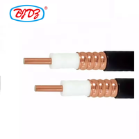 Câble Heliax à faible perte, 50 ohms, 1/4 pouce, 1/2 pouce, super flexible, câble coaxial corrugué pour télécommunications, fourni par l'usine