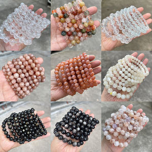 JD gemme pietre naturali materiale perline bracciale Premium nero nero Super sette braccialetti al quarzo - Product Image 2